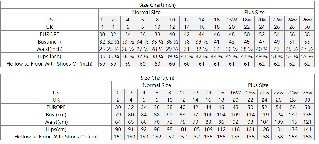 Size Chart |