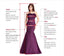 Simple A-line Satin Backless Long Evening Prom Dresses, High Slit Prom Dress, BGS0363