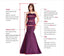 Red Satin Long Sleeves Side Slit Long Prom Dresses, V-neck Prom Dress, BGS0431