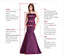 See Through Red Lace Mermaid Long Prom Dresses, Spaghetti Straps V-neck Prom Dress, BGS0469