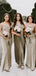 Simple Mismatched Satin Mermaid Long Bridesmaid Dresses , BGB0014