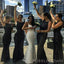 Mermaid Black Sequins Long Custom Bridesmaid Dresses , BGB0028