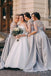 Long Sleeves Silver Grey Satin Appliques A-line Cheap Long Custom Bridesmaid Dresses , BGB0057