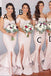Mismaeched Pink Sequins Mermaid Long Custom Cheap Bridesmaid Dresses, BGB0085