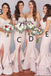 Mismaeched Pink Sequins Mermaid Long Custom Cheap Bridesmaid Dresses, BGB0085