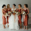 Popular Satin Mermaid Long Custom Spaghetti Straps Bridesmaid Dresses, BGB0088