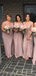 Popular V-neck Mermaid Cheap Long Custom Side Slit Bridesmaid Dresses, BGB0099