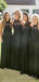 Black Lace Chiffon A-line Halter Cheap Long Custom Bridesmaid Dresses, BGB0101