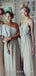 Mismathed Silver Grey Chiffon A-line Cheap Long Custom Bridesmaid Dresses, BGB0104