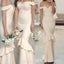 Mermaid Champagne Off Shoulder Long Custom Bridesmaid Dresses, BGB0139