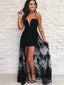 Spaghetti Straps Black Long Evening Prom Dresses, Custom Prom Dresses, BGS0273