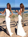 Simple Mermaid Ivory Long Evening Prom Dresses, Custom Wedding Dress, BGS0357