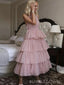 Halter A-line Tulle Long Evening Prom Dresses, BGS0366