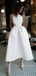 A-line Ivory Satin Long Evening Prom Dresses, Custom Spaghetti Straps Wedding Dress, BGS0367