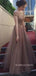 Beaded A-line Elegant Long Evening Prom Dresses, BGS0407