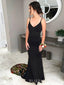 V-neck Black Mermaid Appliques Long V-neck Prom Dresses, BGS0434