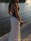Spaghetti Straps Ivory Mermaid Black Appliques Long Prom Dresses, BGS0452