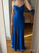 Royal Blue Sheath Mermaid Long Prom Dresses, BGS0479