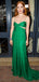 Sexy Green Spaghetti Straps Backless Long Prom Dresses, BGS0483