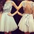 Cap Sleeves Open Back Unique Popular Homecoming Dresses, BG51458 - Bubble Gown