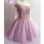 Charming Off Shoulder Princess Unique Applique Homecoming Dresses, BG51424