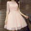 Half Sleeves Lace Applique Popular Pretty Junior Homecoming Dresses, BG51491