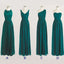 Cheap Simple Mismatched Styles Chiffon Long Teal Green Bridesmaid Dresses, BG51059