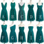 Different Styles Teal Green Mismatched Knee Length Bridesmaid Dresses, BG51388