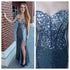 Gorgeous Shinning Sweet Heart Side Split Sequin Long Prom Dresses, BG51005 - Bubble Gown