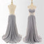Gray Formal Maxi Cheap Sleeveless Elegant Long Prom Dresses, BG51083