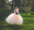 One Shoulder Blue flower Top Tulle Flower Girl Dresses, Lovely Tutu Dresses,  FG036