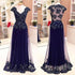 Affordable Cap Sleeve See Through Back Elegant Long Prom Dresses, BG51042 - Bubble Gown