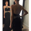 Black Affordable Sexy Open Cross Back Long Evening Prom Dress, BG51031 - Bubble Gown