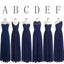 Classic Popular Navy Blue Mismatched Cheap Long Bridesmaid Dresses, BG51260