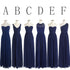 Classic Popular Navy Blue Mismatched Cheap Long Bridesmaid Dresses, BG51260 - Bubble Gown