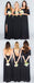 Black Chiffon Mismatched Eleagnt Long Wedding Bridesmaid Dresses, BG51062 - Bubble Gown