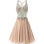 Gorgeous Sparkle Top Chiffon Open Back Homecoming Dresses, BG51456