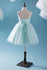 Cute Tiffany Blue Spaghetti Tulle Satin Flower Girl Dresses, Cheap Popular Little Girl Dresses, FG050 - Wish Gown