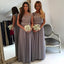 Cap Sleeve Lace Grey Floor-Length Wedding Guest Dresses, BG51287