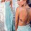 Chiffon Backless Tiffany Blue Cheap Prom Wedding Party Dresses, BG51246