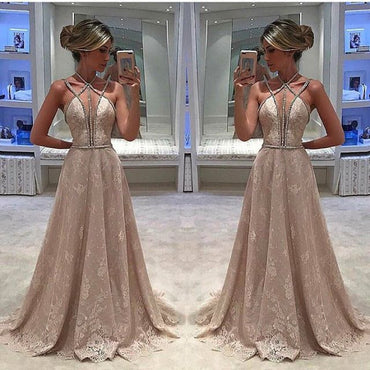 Unique Sexy Lace Elegant Affordable Evening Long Prom Dresses, BG51536