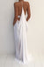 Beach Sexy Halter Unique Split White Cheap Simple Long Prom Dresses, BG51539 - Bubble Gown