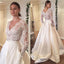 Long Sleeves Lace V Neck Elegant Inexpensive Long Wedding Dresses, BG51584
