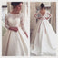 Long Sleeves Lace V Back Cheap Bridal Long Wedding Dresses, BG51597