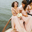 Cap Sleeves Chiffon Formal Side Slit Cheap Long Bridesmaid Dresses, BG51606