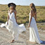 Online Ivory Simple Backless Lace Beach Long Wedding Dresses, BG51621