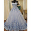 Elegant Sweetheart Tulle Applique Long Evening Prom Dresses, BG51627