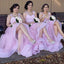 Pink Elegant Popular Lace Tulle Cheap Long Bridesmaid Dresses, BG51641