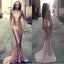 Cheap Sequin Long Sleeve High Neck Mermaid Backless Long Prom Dress, BG51187
