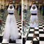 3 Pieces High Neck Unique Cheap Long Lace Prom Dresses, BG51232